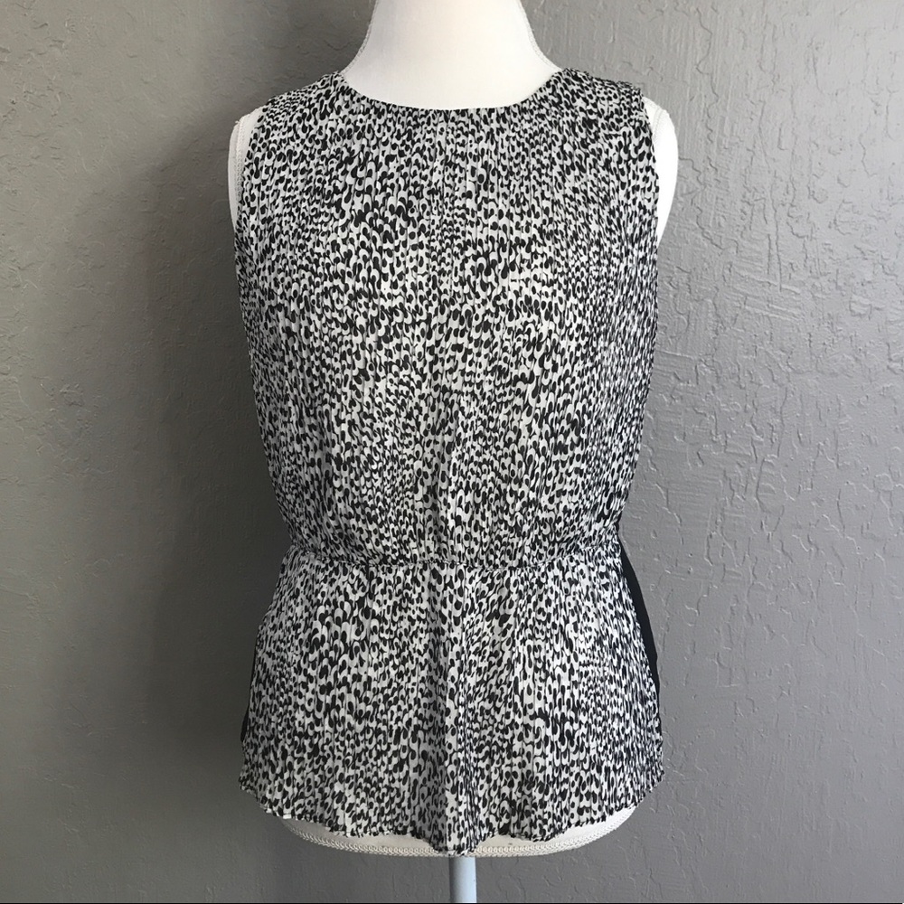 LOFT Cheetah Print Peplum Tank Top